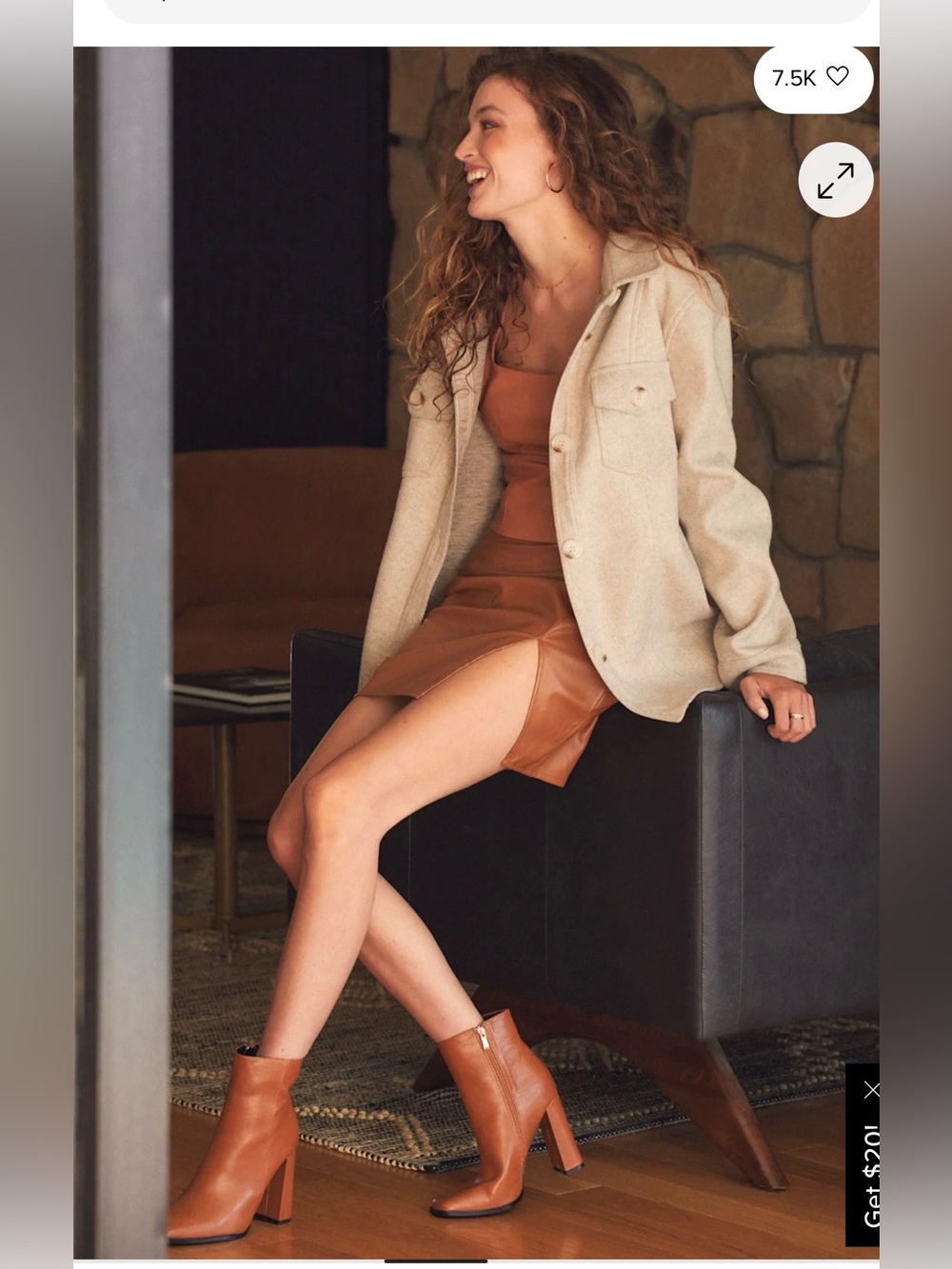 Lulus In With The New Beige Shaket , size Medium - Picture 4 of 11